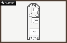 シングルルームBタイプ見取り図