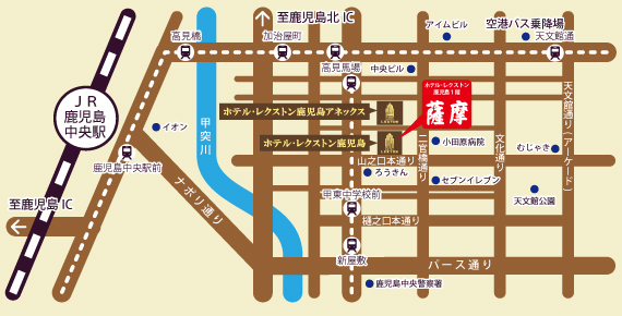 想咲鉄板 薩摩 地図
